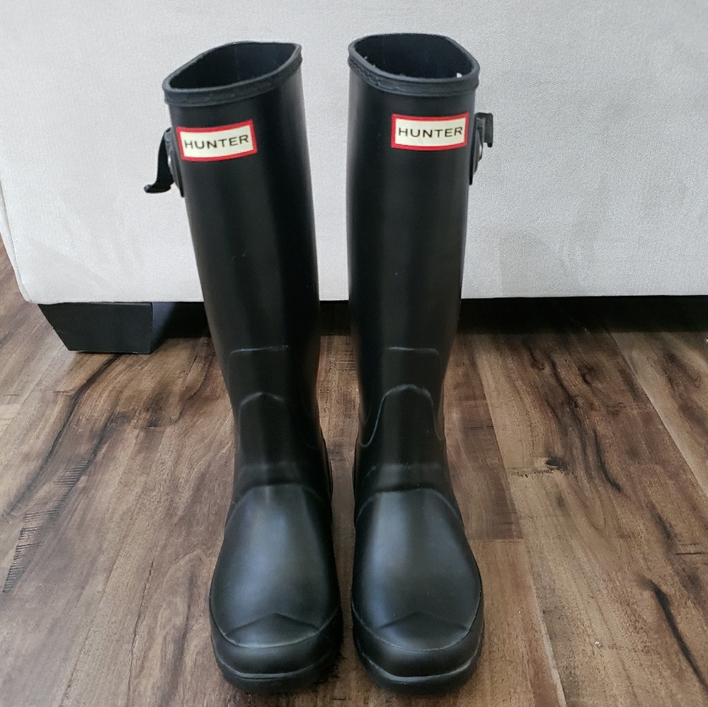 Hunter Matte Boots Black - wide calf